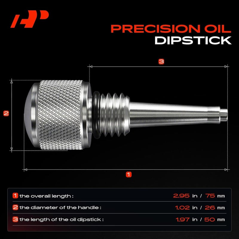 A-Premium Magnetic Oil Dipstick for Inverter Generator Compatible with Wen, Yamaha, Generac, Powerhorse and Predator, Aluminum Generator Magnetic Oil Dipstick with O-ring, Silver (2 Pcs) - Image 3